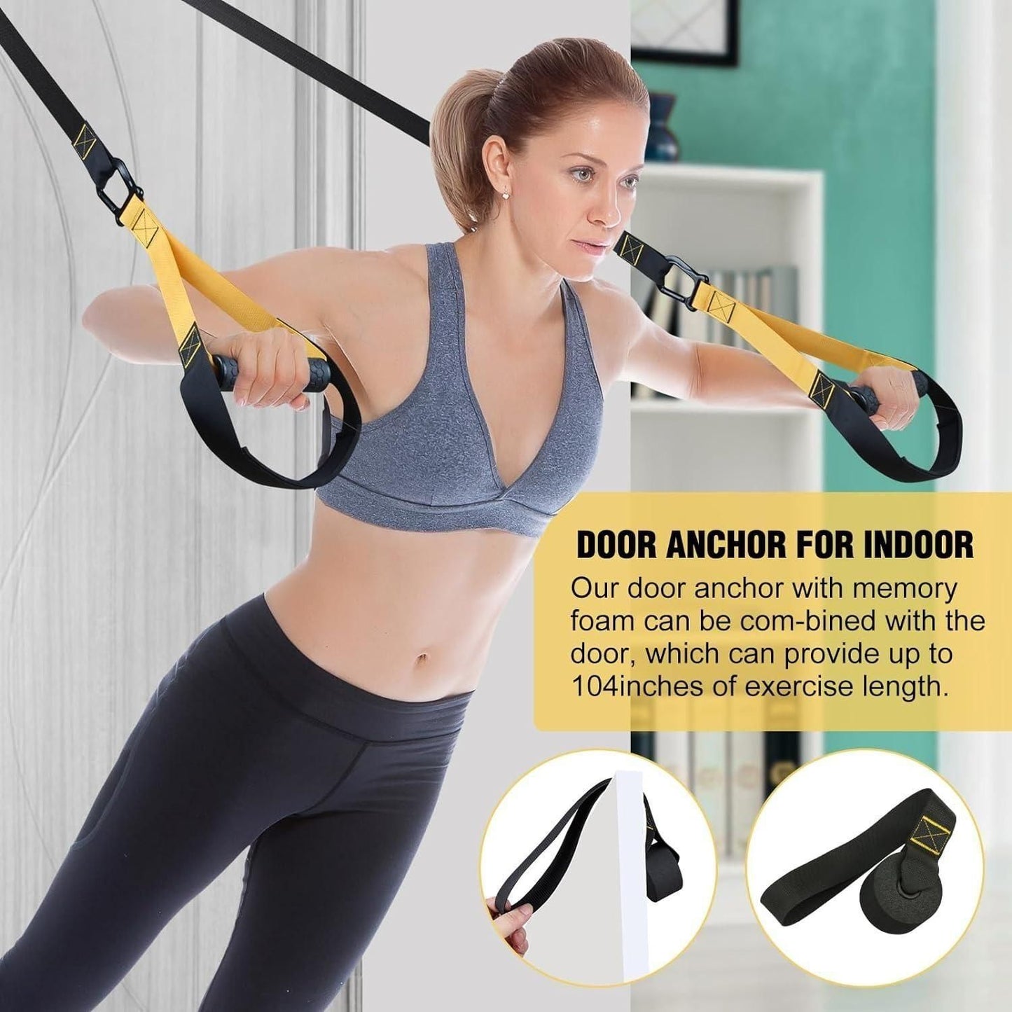 Home Resistance Training Kit, Straps with Handles