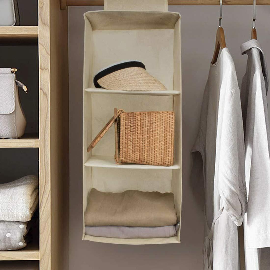 Hanging Wardrobe Organizer- 3 Shelves Non-Woven Fabric