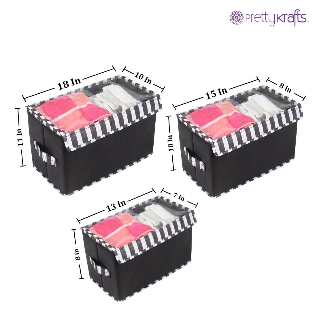 Organizer- Multi-Purpose Collapsible with Transparent Lid(Set of 3)